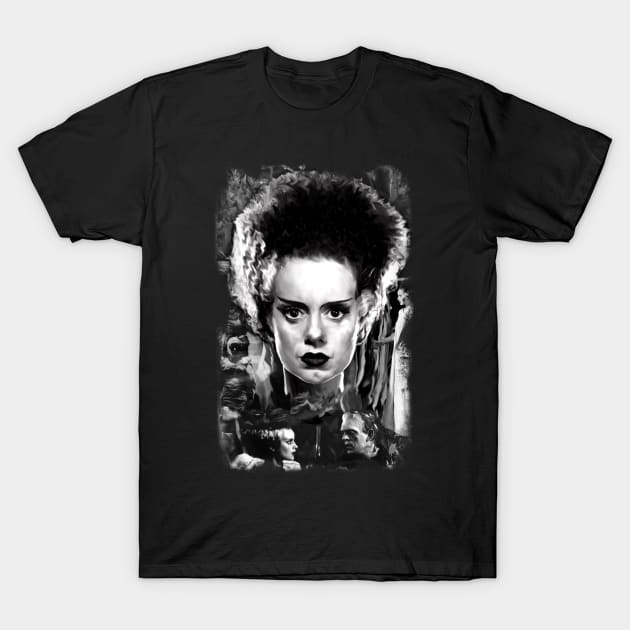 The Bride of Frankenstein "She's Alive!!!" T-Shirt by xenomorphicpress